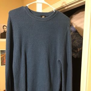 H&M Blue Waffle Pattern Sweater